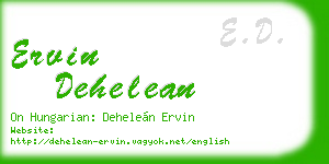 ervin dehelean business card